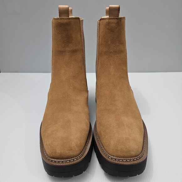 NEW Sam Edelman Laguna Ankle Boot Womens 10.5 Tan Leather Chelsea Waterproof - Picture 4 of 14